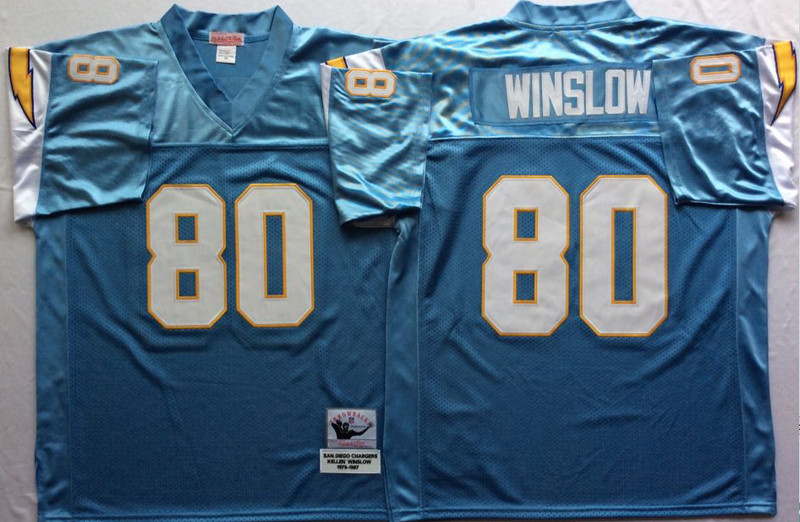 Mitchell And Ness 1994 Chargers #80 Kellen Winslow Blue Throwback Stitched NFL Jersey Mitchell And Ness 1994 Chargers #80 Kellen Winslow Blue Throwback Stitched NFL Jersey