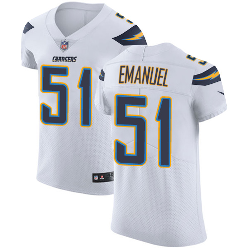Nike Chargers #51 Kyle Emanuel White Men's Stitched NFL Vapor Untouchable Elite Jersey Nike Chargers #51 Kyle Emanuel White Men's Stitched NFL Vapor Untouchable Elite Jersey
