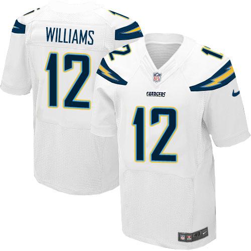 Nike Chargers #12 Mike Williams White Men's Stitched NFL New Elite Jersey Nike Chargers #12 Mike Williams White Men's Stitched NFL New Elite Jersey