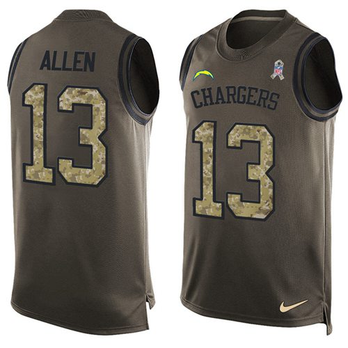 Nike Chargers #13 Keenan Allen Green Men's Stitched NFL Limited Salute To Service Tank Top Jersey Nike Chargers #13 Keenan Allen Green Men's Stitched NFL Limited Salute To Service Tank Top Jersey