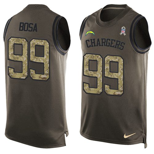 Nike Chargers #99 Joey Bosa Green Men's Stitched NFL Limited Salute To Service Tank Top Jersey Nike Chargers #99 Joey Bosa Green Men's Stitched NFL Limited Salute To Service Tank Top Jersey