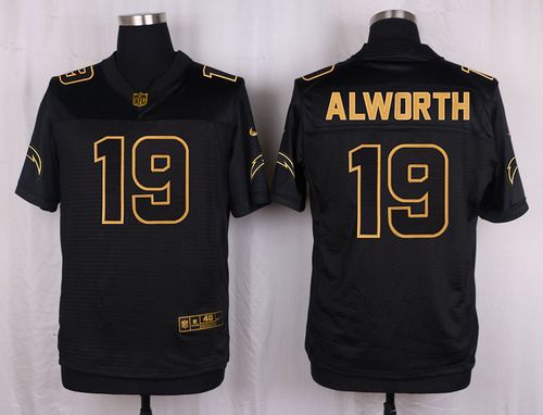 Nike Chargers #19 Lance Alworth Black Men's Stitched NFL Elite Pro Line Gold Collection Jersey Nike Chargers #19 Lance Alworth Black Men's Stitched NFL Elite Pro Line Gold Collection Jersey