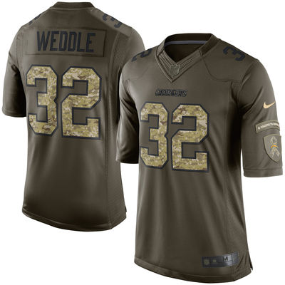 Men's San Diego Chargers 32 Eric Weddle Nike Green Salute To Service Limited Jersey