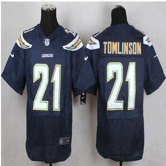 New San Diego Chargers #21 LaDainian Tomlinson Navy Blue Team Color Men's Stitched NFL New Elite Jersey