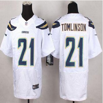 New San Diego Chargers #21 LaDainian Tomlinson White Men's Stitched NFL New Elite Jersey