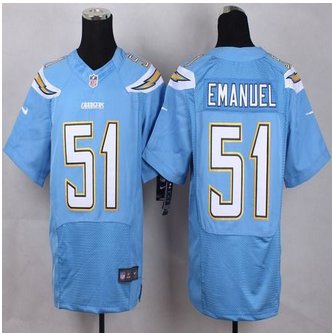 New San Diego Chrgers #51 Kyle Emanuel Electric Blue Alternate Men's Stitched NFL New Elite Jersey