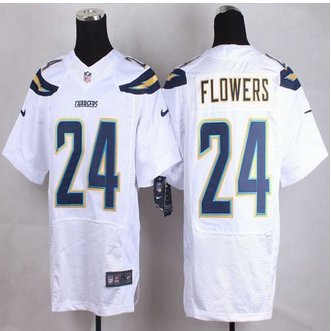 New San Diego Chrgers #24 Brandon Flowers White Men's Stitched NFL New Elite Jersey