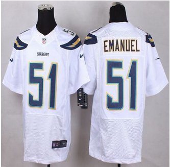 New San Diego Chrgers #51 Kyle Emanuel White Men's Stitched NFL New Elite Jersey New San Diego Chrgers #51 Kyle Emanuel White Men's Stitched NFL New Elite Jersey