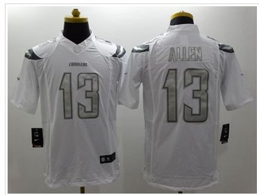 New San Diego Chrgers #13 Keenan Allen White Men's Stitched NFL Limited Platinum Jersey