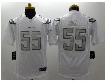 New San Diego Chrgers #55 Junior Seau White Men's Stitched NFL Limited Platinum Jersey New San Diego Chrgers #55 Junior Seau White Men's Stitched NFL Limited Platinum Jersey