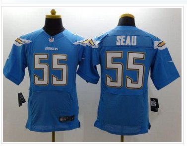 New San Diego Chargers #55 Junior Seau Electric Blue Alternate NFL New Elite Jersey New San Diego Chargers #55 Junior Seau Electric Blue Alternate NFL New Elite Jersey