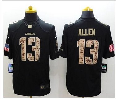 NEW San Diego Chargers #13 Keenan Allen Black NFL Limited Salute to Service jersey