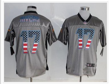 NEW San Diego Chargers #17 Philip Rivers Grey NFL Elite USA Flag Fashion jersey