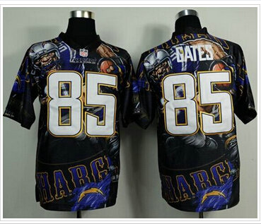 NEW San Diego Chrgers #85 Antonio Gates Team Color NFL Elite Fanatical Version Jersey