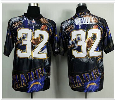 NEW San Diego Chrgers #32 Eric Weddle Team Color NFL Elite Fanatical Version Jersey