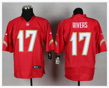 New San Diego Chargers #17 Philip Rivers Red NFL Elite QB Practice Jersey