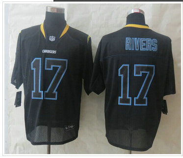 San Diego Chargers #17 Philip Rivers Lights Out Black NFL Elite Jersey