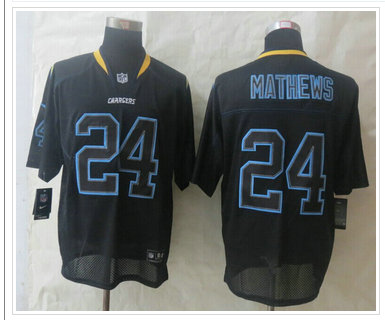 San Diego Chargers #24 Ryan Mathews Lights Out Black NFL Elite Jersey