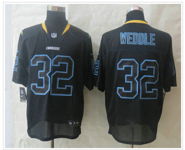 New San Diego Charger #32 32 Weddle Grey Lights Out Black Elite Jerseys