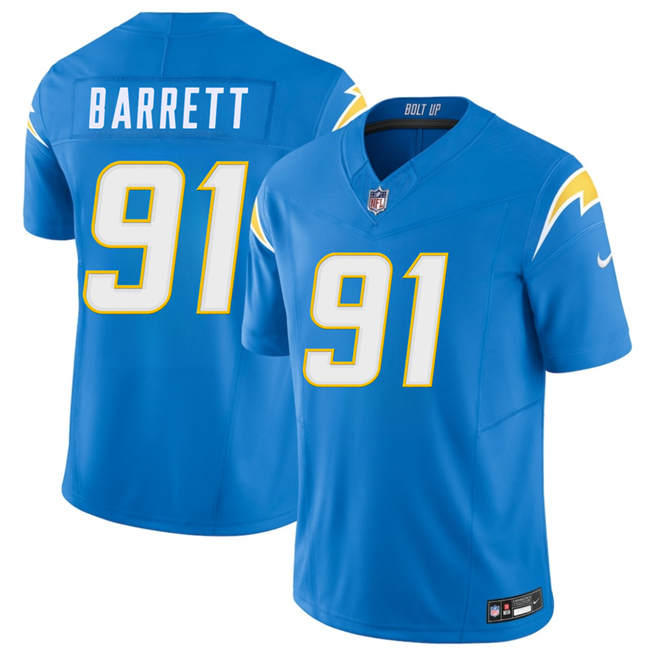 Men's Los Angeles Chargers #91 Nick Barrett Blue 2026 F.U.S.E. Vapor Limited Stitched Football Jersey