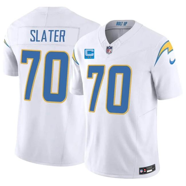 Men's Los Angeles Chargers #70 Rashawn Slater White 2026 F.U.S.E. 2-Star C Patch Vapor Limited Stitched Football Jersey Men's Los Angeles Chargers #70 Rashawn Slater White 2026 F.U.S.E. 2-Star C Patch Vapor Limited Stitched Football Jersey
