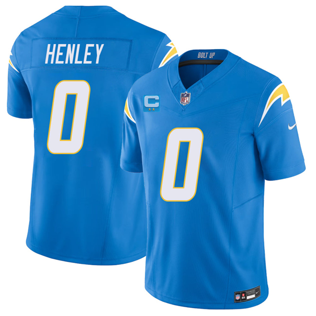 Men's Los Angeles Chargers #0 Daiyan Henley Blue 2026 F.U.S.E. 2-Star C Patch Vapor Limited Stitched Football Jersey Men's Los Angeles Chargers #0 Daiyan Henley Blue 2026 F.U.S.E. 2-Star C Patch Vapor Limited Stitched Football Jersey