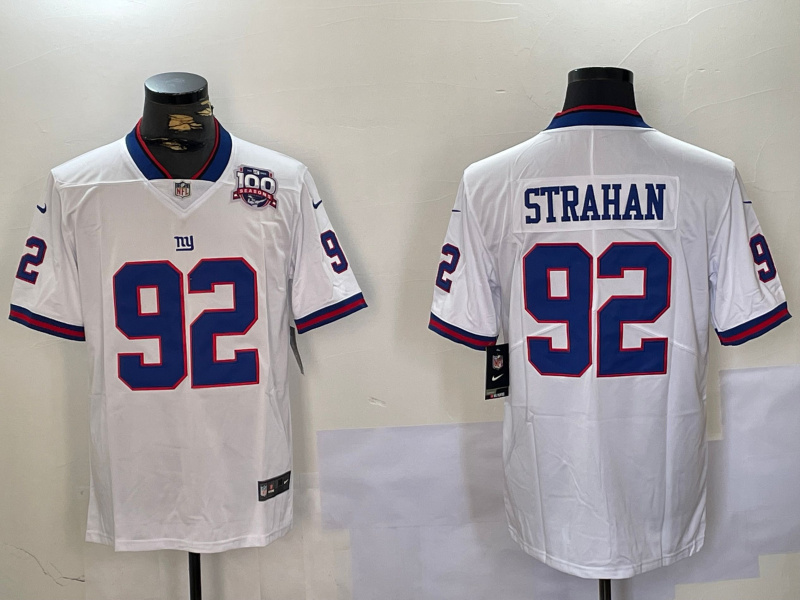 Nike Giants #92 Michael Strahan White Men's Stitched NFL Limited Rush Jersey 2 Nike Giants #92 Michael Strahan White Men's Stitched NFL Limited Rush Jersey 2