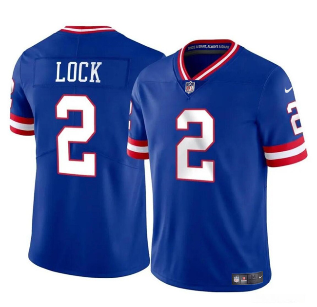 Men's New York Giants #2 Drew Lock Blue Throwback Vapor Untouchable Limited Stitched Jersey Men's New York Giants #2 Drew Lock Blue Throwback Vapor Untouchable Limited Stitched Jersey