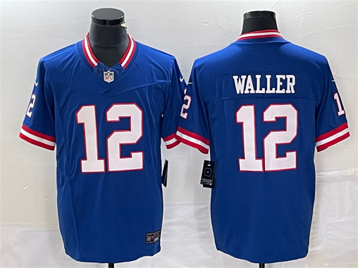 Men's New York Giants #12 Darren Waller Blue Classic 2023 F.U.S.E. Vapor Untouchable Limited Stitched Jersey Men's New York Giants #12 Darren Waller Blue Classic 2023 F.U.S.E. Vapor Untouchable Limited Stitched Jersey