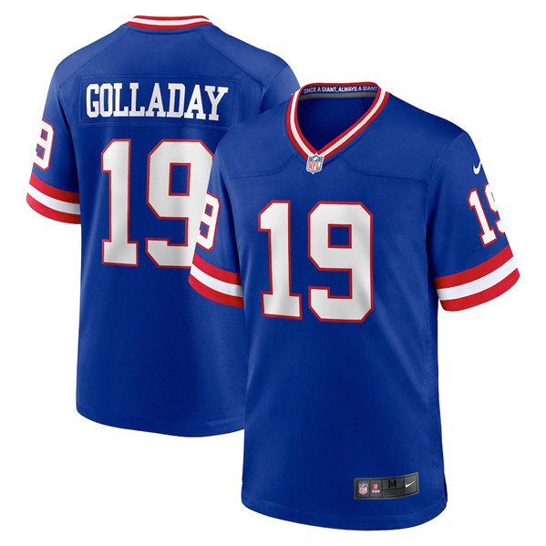 Men's New York Giants #19 Kenny Golladay Royal Classic Retired Player Stitched Game Jersey Men's New York Giants #19 Kenny Golladay Royal Classic Retired Player Stitched Game Jersey