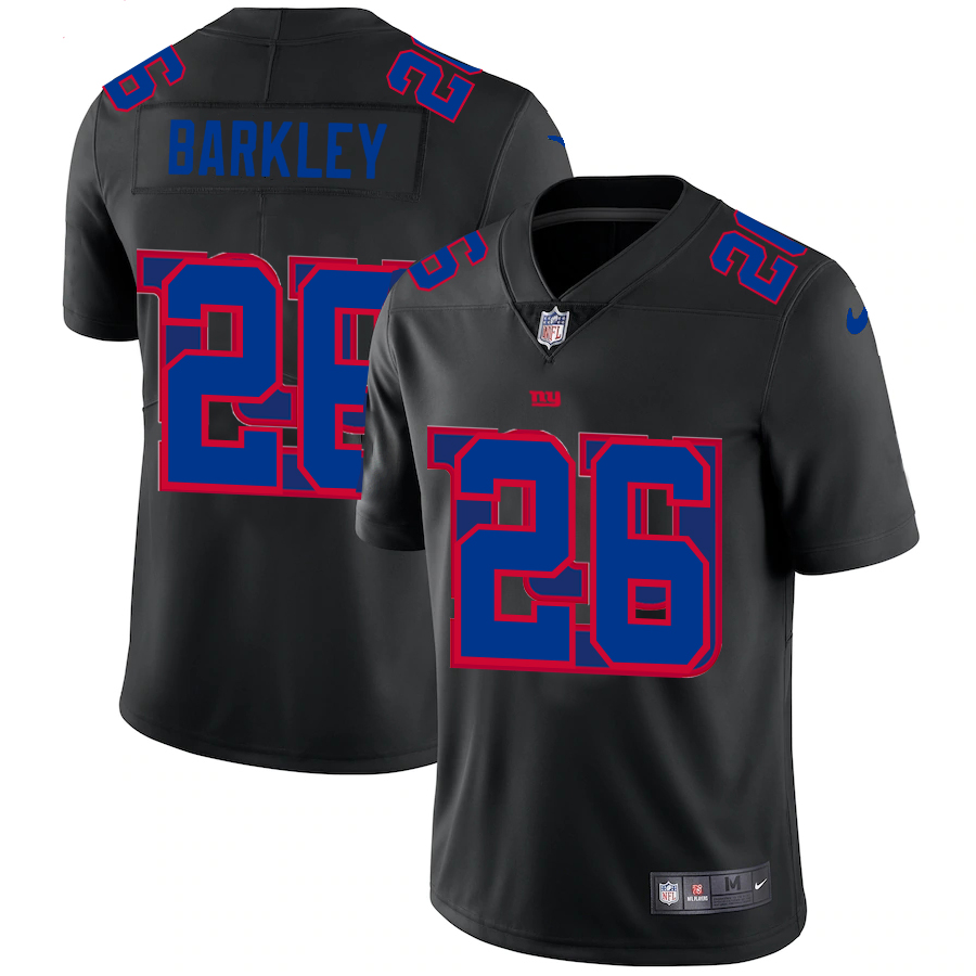 New York Giants #26 Saquon Barkley Men's Nike Team Logo Dual Overlap Limited NFL Jersey Black New York Giants #26 Saquon Barkley Men's Nike Team Logo Dual Overlap Limited NFL Jersey Black