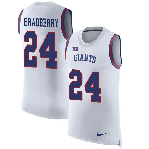 Nike Giants #24 James Bradberry White Men's Stitched NFL Limited Rush Tank Top Jersey Nike Giants #24 James Bradberry White Men's Stitched NFL Limited Rush Tank Top Jersey