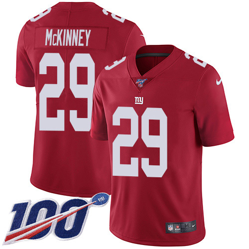 Nike Giants #29 Xavier McKinney Red Alternate Men's Stitched NFL 100th Season Vapor Untouchable Limited Jersey Nike Giants #29 Xavier McKinney Red Alternate Men's Stitched NFL 100th Season Vapor Untouchable Limited Jersey