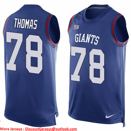 Nike Giants #78 Andrew Thomas Royal Blue Team Color Men's Stitched NFL Limited Tank Top Jersey Nike Giants #78 Andrew Thomas Royal Blue Team Color Men's Stitched NFL Limited Tank Top Jersey