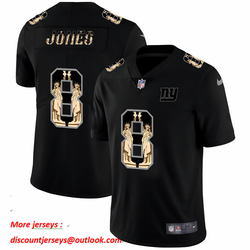 Nike Giants 8 Daniel Jones Black Statue Of Liberty Limited Jersey