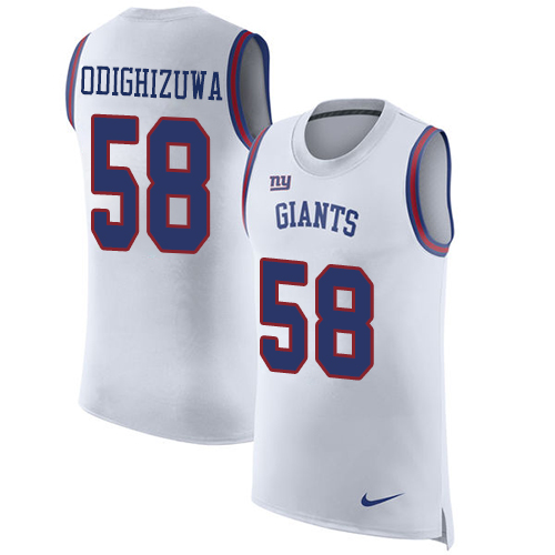 Nike Giants #58 Owa Odighizuwa White Men's Stitched NFL Limited Rush Tank Top Jersey Nike Giants #58 Owa Odighizuwa White Men's Stitched NFL Limited Rush Tank Top Jersey
