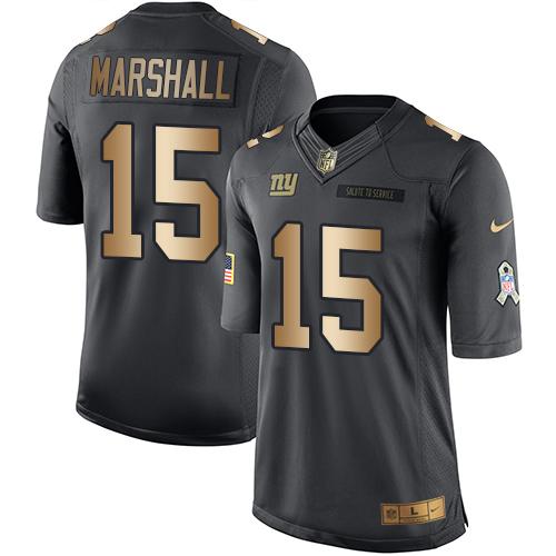Nike Giants #15 Brandon Marshall Black Men's Stitched NFL Limited Gold Salute To Service Jersey Nike Giants #15 Brandon Marshall Black Men's Stitched NFL Limited Gold Salute To Service Jersey
