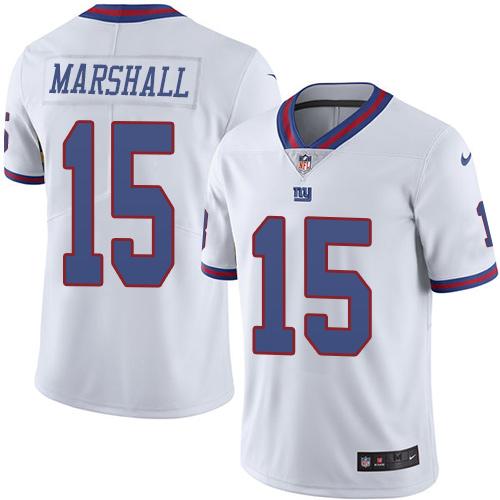 Nike Giants #15 Brandon Marshall White Men's Stitched NFL Limited Rush Jersey Nike Giants #15 Brandon Marshall White Men's Stitched NFL Limited Rush Jersey
