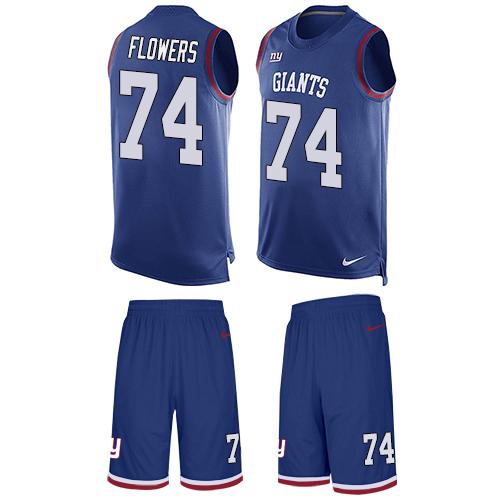 Nike Giants #74 Ereck Flowers Royal Blue Team Color Men's Stitched NFL Limited Tank Top Suit Jersey Nike Giants #74 Ereck Flowers Royal Blue Team Color Men's Stitched NFL Limited Tank Top Suit Jersey
