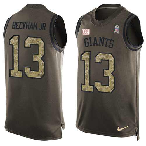 Nike Giants #13 Odell Beckham Jr Green Men's Stitched NFL Limited Salute To Service Tank Top Jersey Nike Giants #13 Odell Beckham Jr Green Men's Stitched NFL Limited Salute To Service Tank Top Jersey