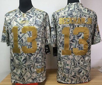 Nike Giants #13 Odell Beckham Jr Dollar Fashion Men's Stitched NFL Elite Jersey Nike Giants #13 Odell Beckham Jr Dollar Fashion Men's Stitched NFL Elite Jersey
