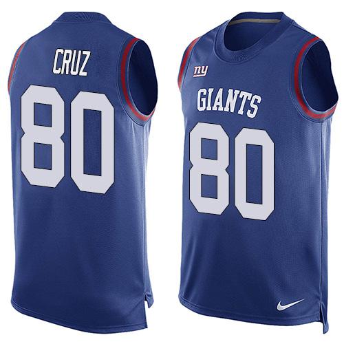 Nike Giants #80 Victor Cruz Royal Blue Team Color Men's Stitched NFL Limited Tank Top Jersey Nike Giants #80 Victor Cruz Royal Blue Team Color Men's Stitched NFL Limited Tank Top Jersey