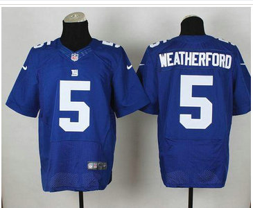 New York Giants #5 Steve Weatherford Royal Blue Team Color NFL Elite Jersey New York Giants #5 Steve Weatherford Royal Blue Team Color NFL Elite Jersey