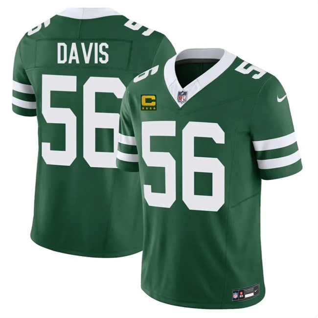 Men's New York Jets #56 Demario Davis Green 2025 F.U.S.E. 4-Star C Patch Vapor Untouchable Limited Stitched Jersey