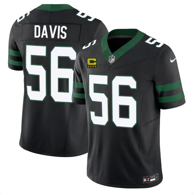 Men's New York Jets #56 Demario Davis Black 2025 F.U.S.E. 4-Star C Patch Vapor Untouchable Limited Stitched Jersey Men's New York Jets #56 Demario Davis Black 2025 F.U.S.E. 4-Star C Patch Vapor Untouchable Limited Stitched Jersey