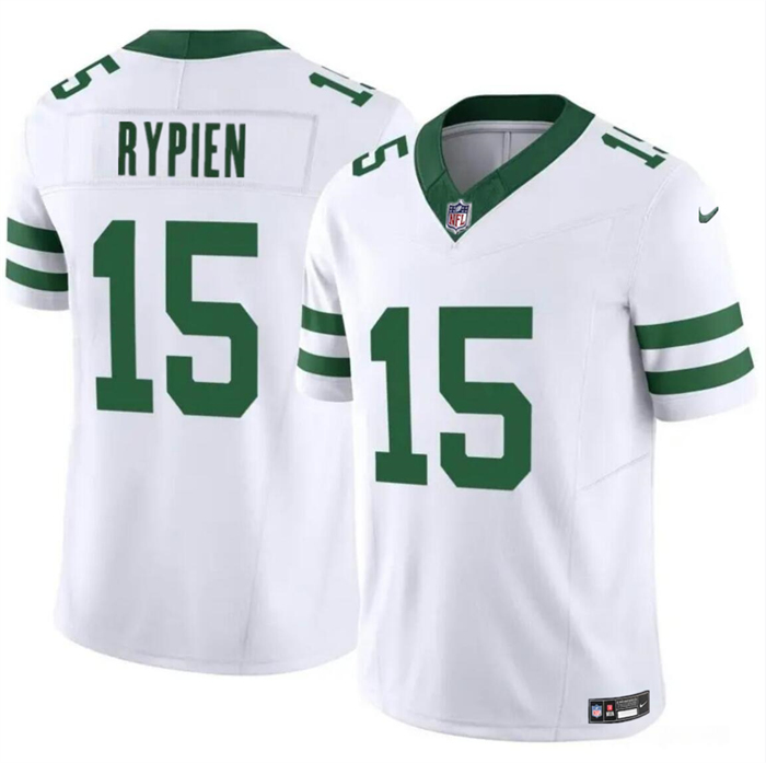 Men's New York Jets #15 Brett Rypien 2023 F.U.S.E. White Throwback Vapor Untouchable Limited Stitched Jersey Men's New York Jets #15 Brett Rypien 2023 F.U.S.E. White Throwback Vapor Untouchable Limited Stitched Jersey
