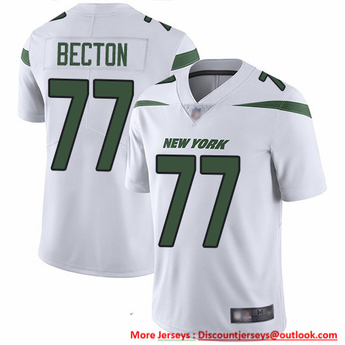 Nike Jets #77 Mekhi Becton White Men's Stitched NFL Vapor Untouchable Limited Jersey Nike Jets #77 Mekhi Becton White Men's Stitched NFL Vapor Untouchable Limited Jersey