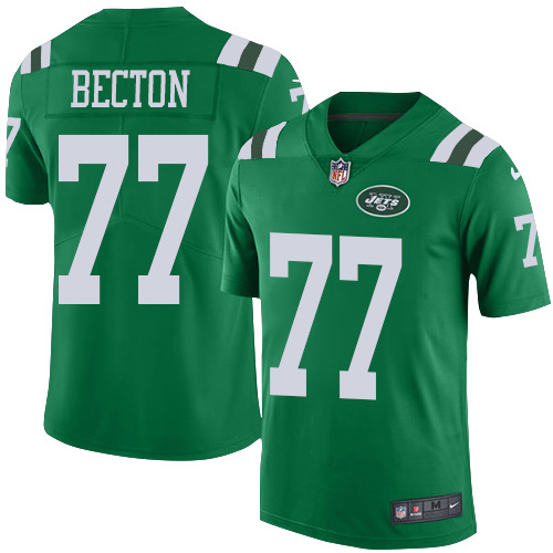 Nike Jets #77 Mekhi Becton Green Men's Stitched NFL Limited Rush Jersey Nike Jets #77 Mekhi Becton Green Men's Stitched NFL Limited Rush Jersey
