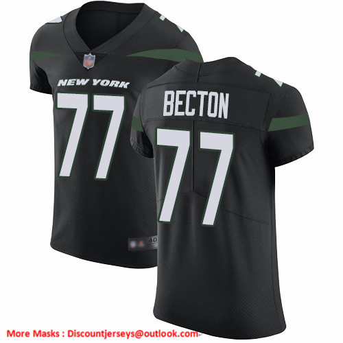 Nike Jets #77 Mekhi Becton Black Alternate Men's Stitched NFL New Elite Jersey Nike Jets #77 Mekhi Becton Black Alternate Men's Stitched NFL New Elite Jersey