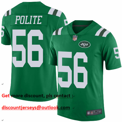 Jets #56 Jachai Polite Green Men's Stitched Football Limited Rush Jersey